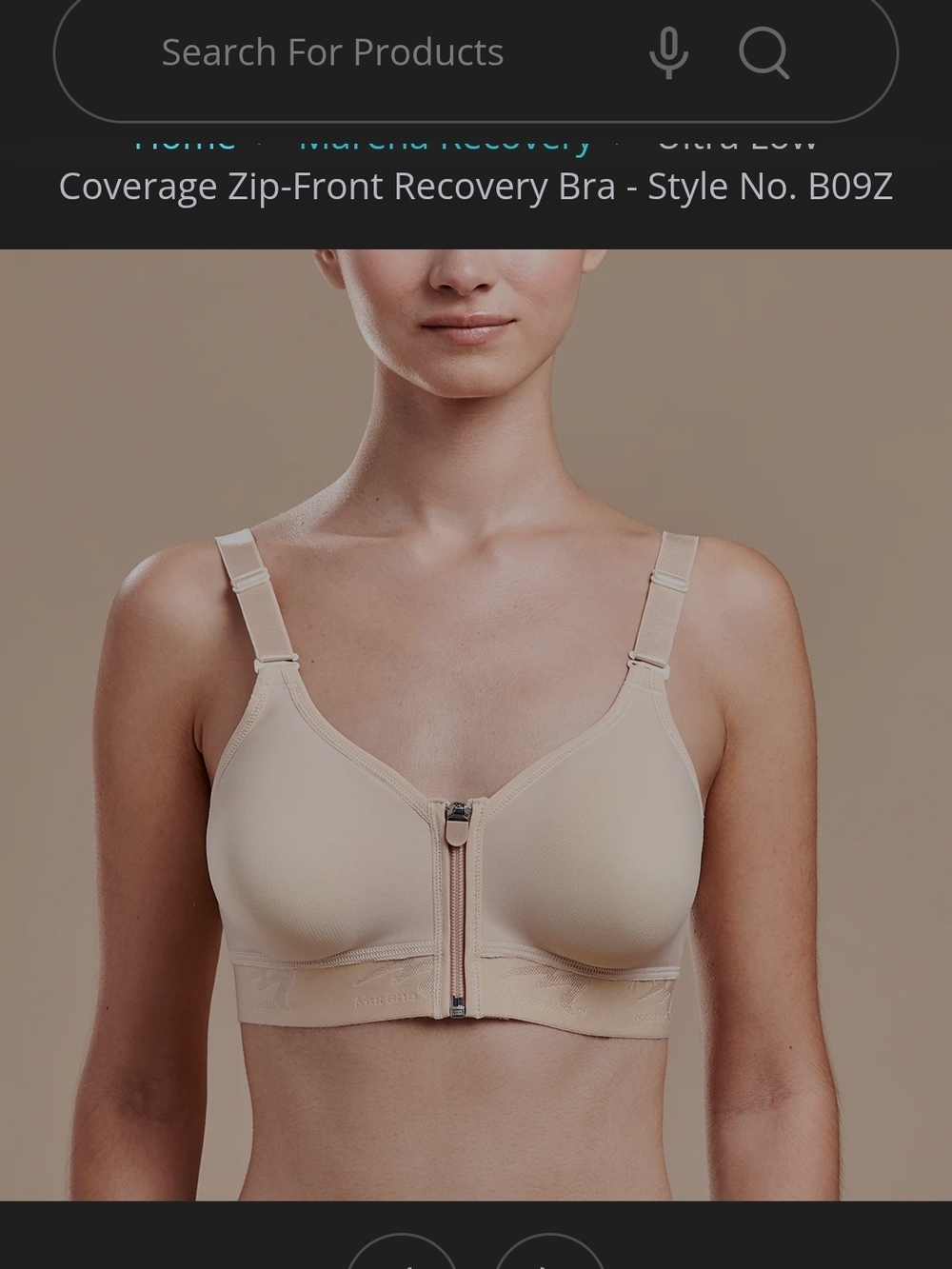 Marena Black Compression Recovery BRA Front Zip New Without Box 36B/C - Picture 4 of 6